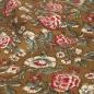 Preview: Voile leichte Baumwolle Blüten himbeerrot oliv grün